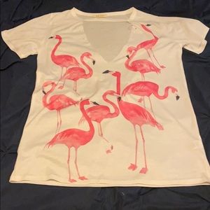 Pink flamingo tee